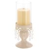 Jeweled Candle Holder with Glass Cylinder