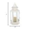 Victorian Style White Candle Lantern - 8 inches