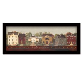 "Main Street" By Pam Britton, Printed Wall Art, Ready To Hang Framed Poster, Black Frame
