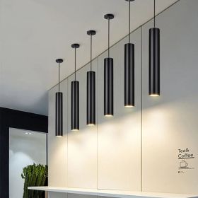Long-tube Suspended Ceiling Lamp (Option: Black-3x50cm-White light)