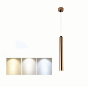 French Gold Long Cylindrical Chandelier (Option: 3.2x50CM)