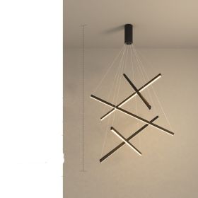 Modern Simple Atmosphere Light Luxury Small Apartment Pick High School Empty Lamps Chandelier (Option: Black style 5head-110V stepless dimming)