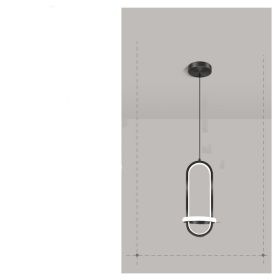 Modern Simple Led Bedroom Bedside Chandelier Nordic Creative Personality (Option: Black-Stepless dimming)