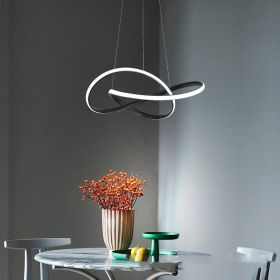 The Dining Room Chandelier Surrounds The Smart Eye Protection Living Room Bedroom (Option: Black Model A 60cm-Three color dimming-220V)
