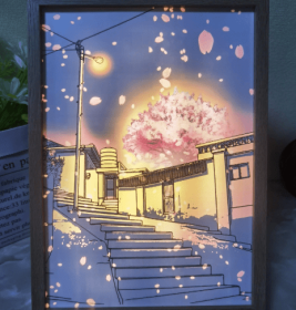 Background Wall Decoration Painting Charging Remote Control Luminous Painting (Option: Ladder-A4 charging touch)