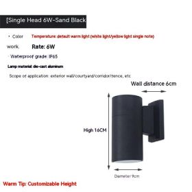 Waterproof Up And Down Spotlight (Option: Golden Light-Gray Single Head 24W)