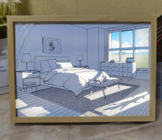 Background Wall Decoration Painting Charging Remote Control Luminous Painting (Option: Window-A4 charging touch)
